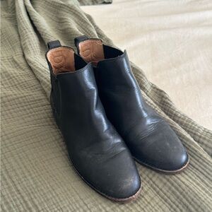 Madewell Ainsley Black Leather Ankle Boots